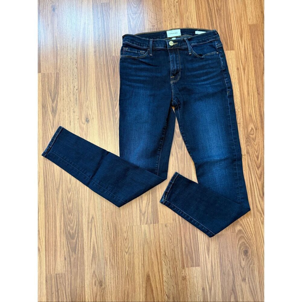 Frame Women's Le Skinny De Jeannne Wellington Jeans Blue Denim Dark Wash Size 27
